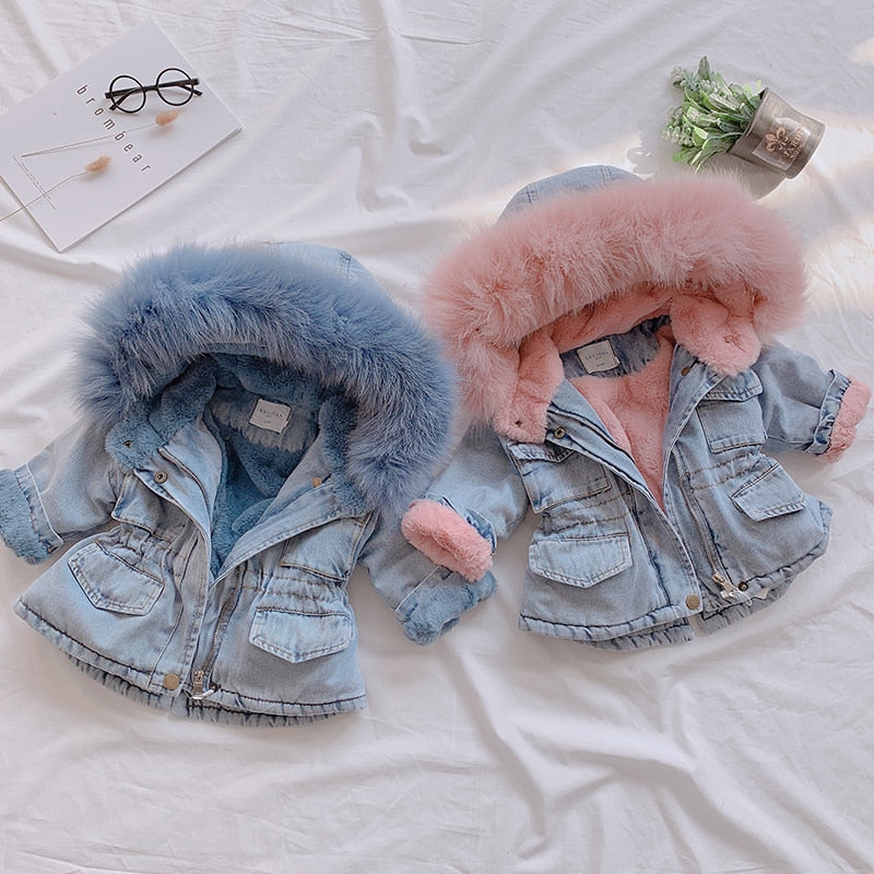 Hooded Warm Denim Coats