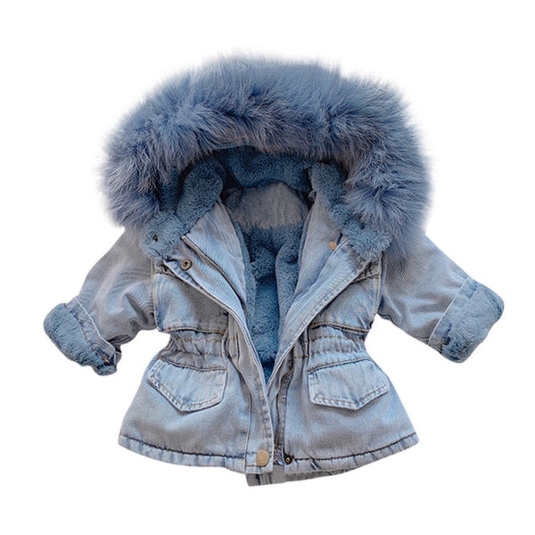 Hooded Warm Denim Coats