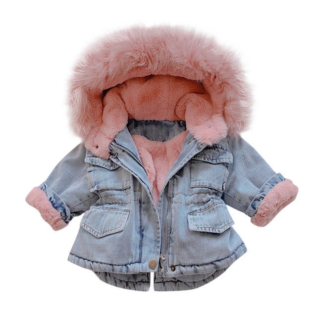 Hooded Warm Denim Coats