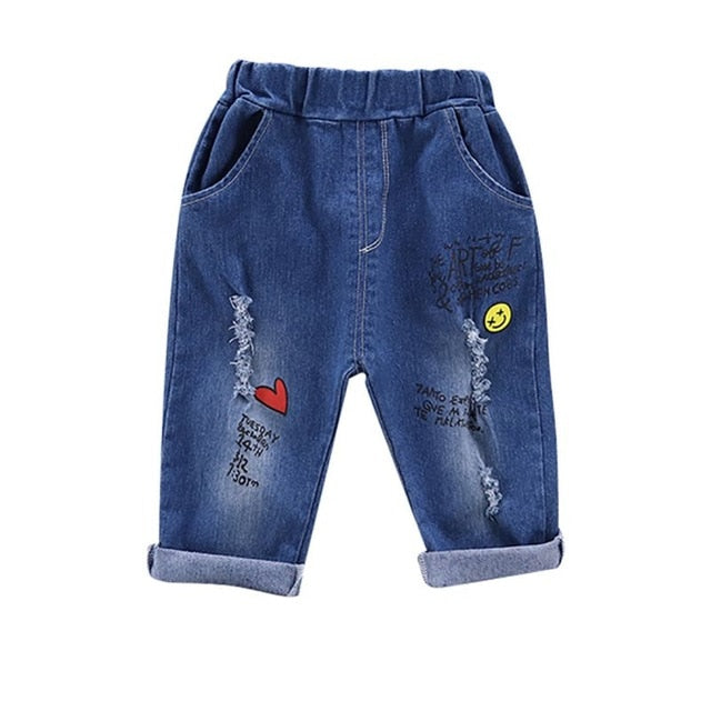 Cartoon Printing Jeans Trousers