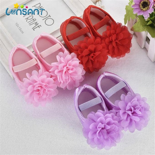 Chiffon Flower Elastic Walking Shoes