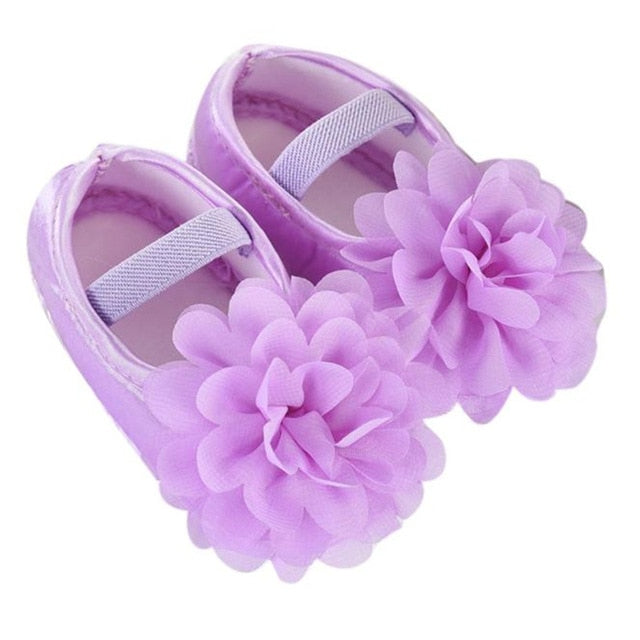 Chiffon Flower Elastic Walking Shoes