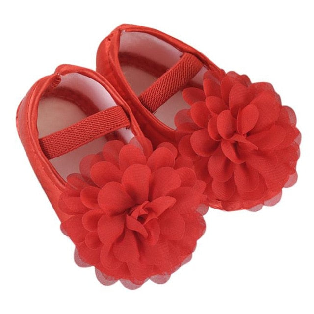 Chiffon Flower Elastic Walking Shoes